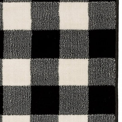 5’ X 7’ Monochromatic Gingham Pattern Indoor Area Rug