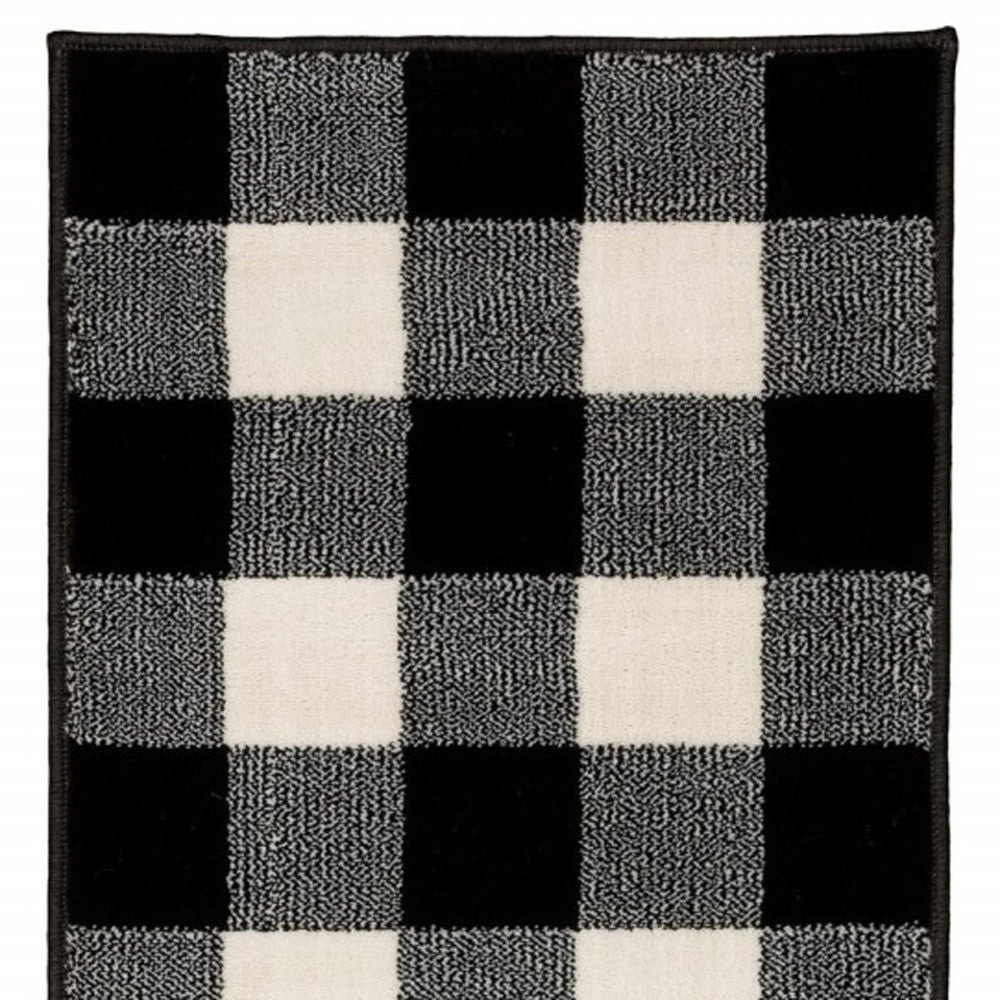 5’ X 7’ Monochromatic Gingham Pattern Indoor Area Rug
