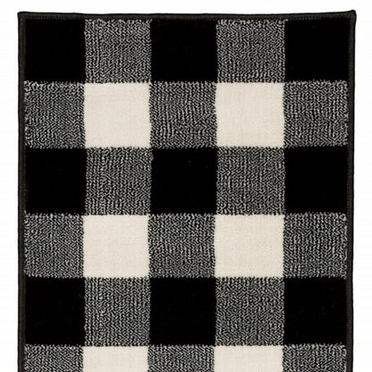 5’ X 7’ Monochromatic Gingham Pattern Indoor Area Rug