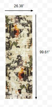 5’ X 7’ Abstract Weathered Beige And Gray Indoor Area Rug