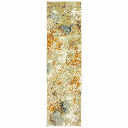 5’ X 7’ Modern Abstract Gold And Beige Indoor Area Rug