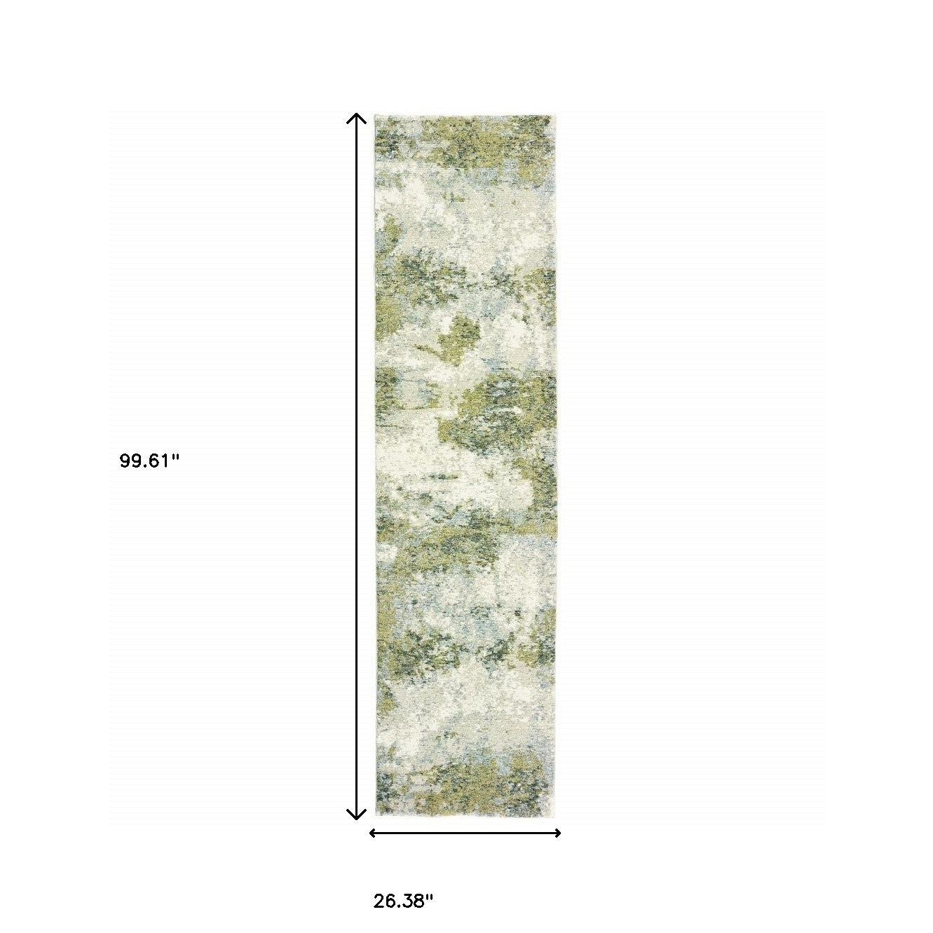 7’ X 10’ Blue And Sage Distressed Waves Indoor Area Rug