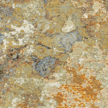 5’ X 7’ Modern Abstract Gold And Beige Indoor Area Rug