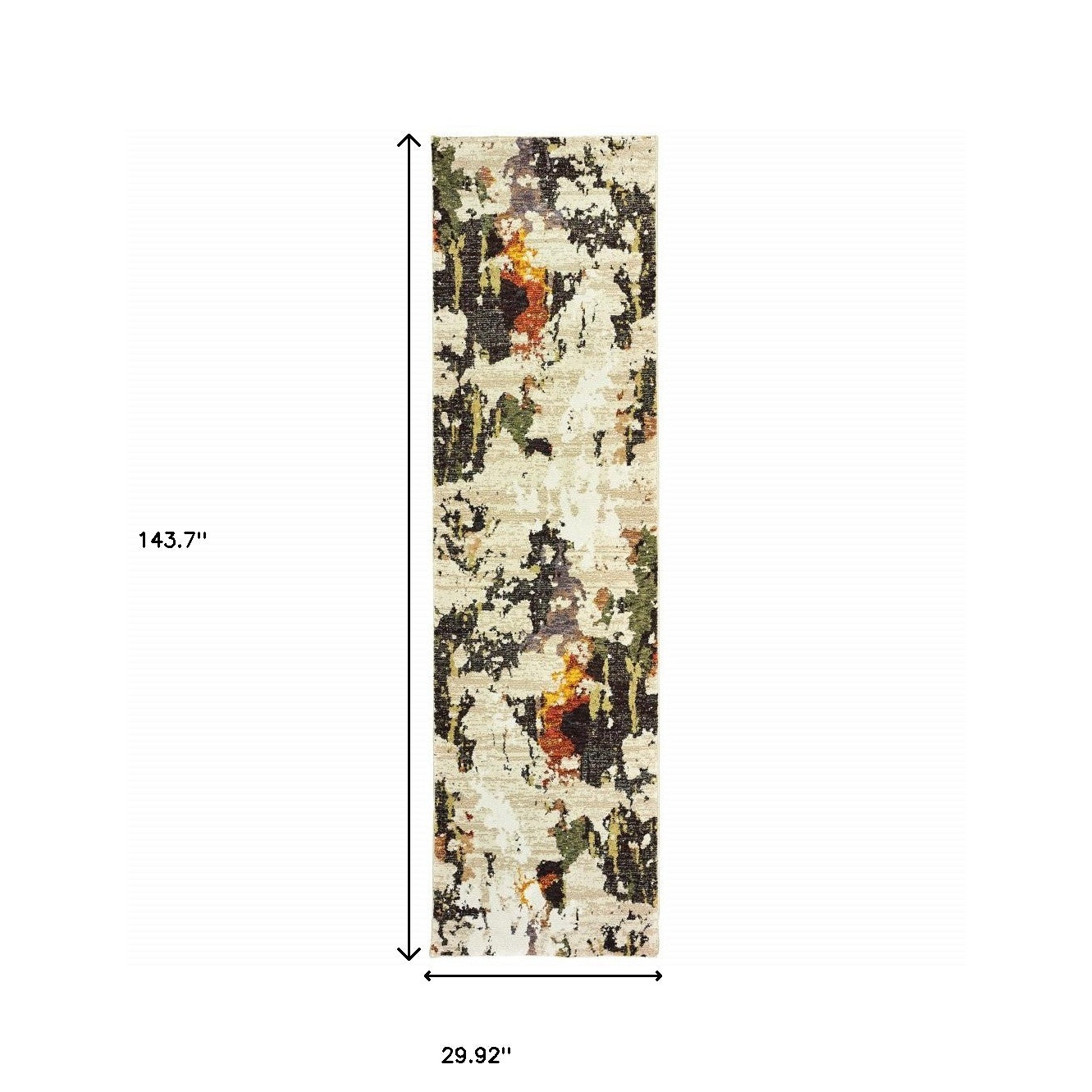 5’ X 7’ Abstract Weathered Beige And Gray Indoor Area Rug