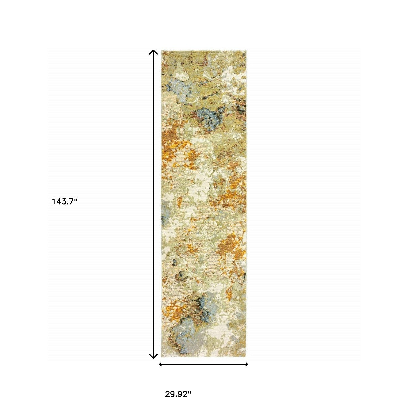 5’ X 7’ Modern Abstract Gold And Beige Indoor Area Rug