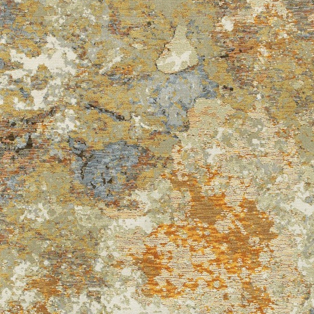 5’ X 7’ Modern Abstract Gold And Beige Indoor Area Rug