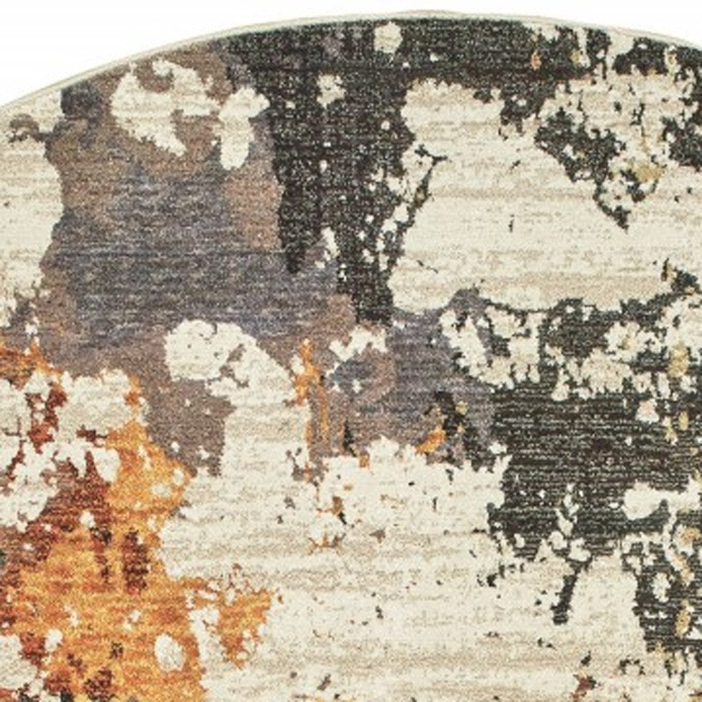 5’ X 7’ Abstract Weathered Beige And Gray Indoor Area Rug