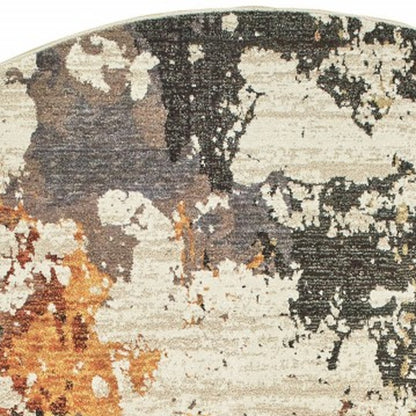 5’ X 7’ Abstract Weathered Beige And Gray Indoor Area Rug