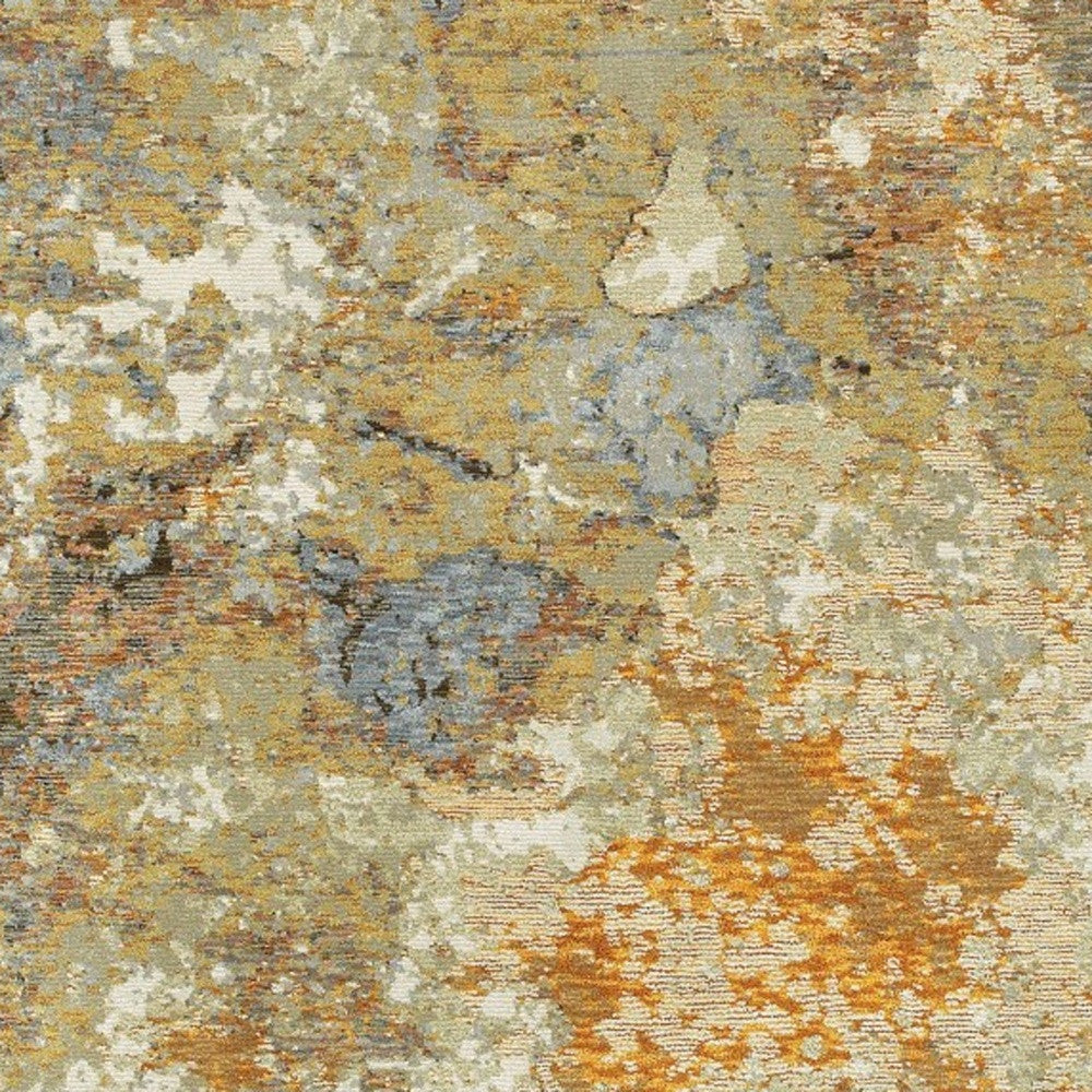 5’ X 7’ Modern Abstract Gold And Beige Indoor Area Rug