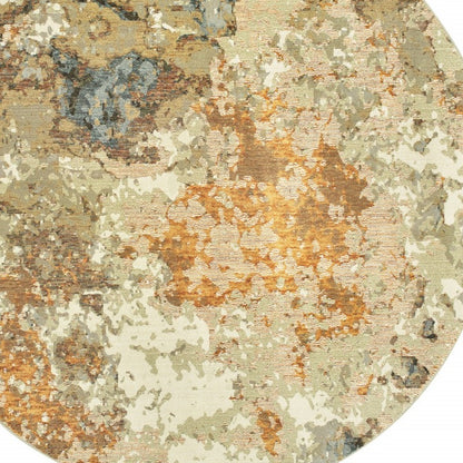 5’ X 7’ Modern Abstract Gold And Beige Indoor Area Rug