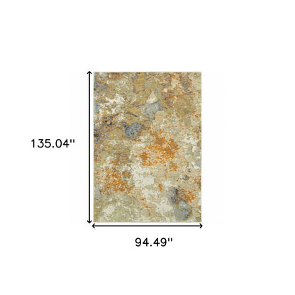 5’ X 7’ Modern Abstract Gold And Beige Indoor Area Rug