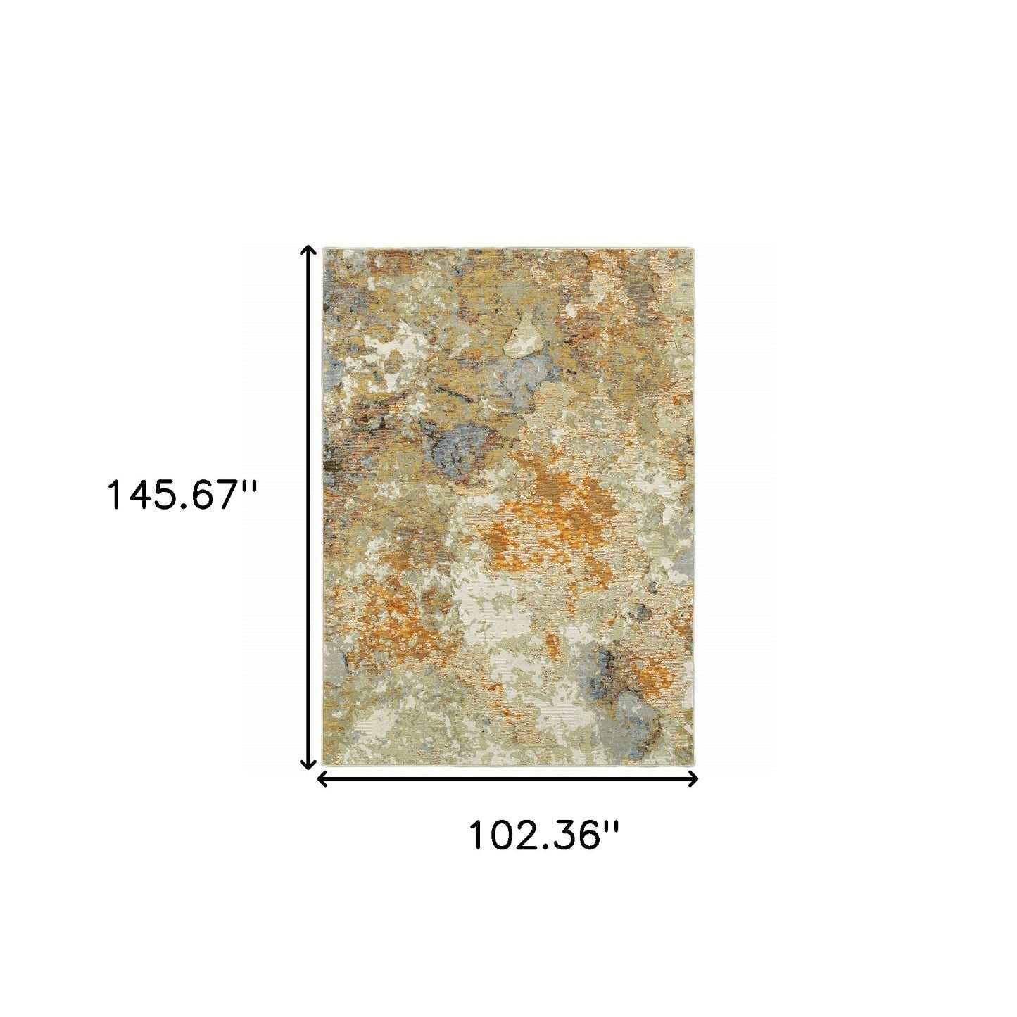 5’ X 7’ Modern Abstract Gold And Beige Indoor Area Rug