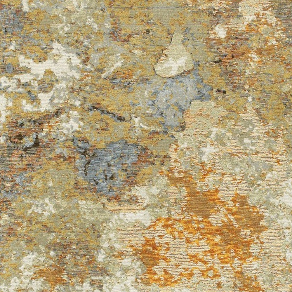 5’ X 7’ Modern Abstract Gold And Beige Indoor Area Rug