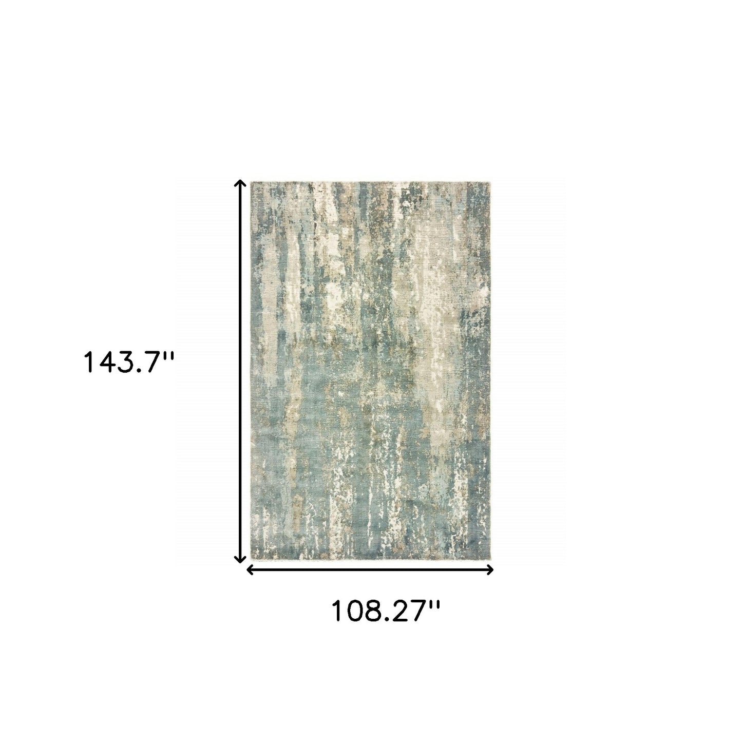 9’ X 12’ Blue And Gray Abstract Splash Indoor Area Rug