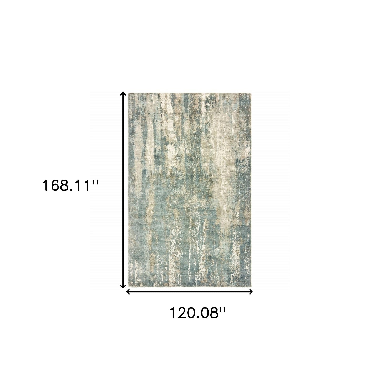 9’ X 12’ Blue And Gray Abstract Splash Indoor Area Rug