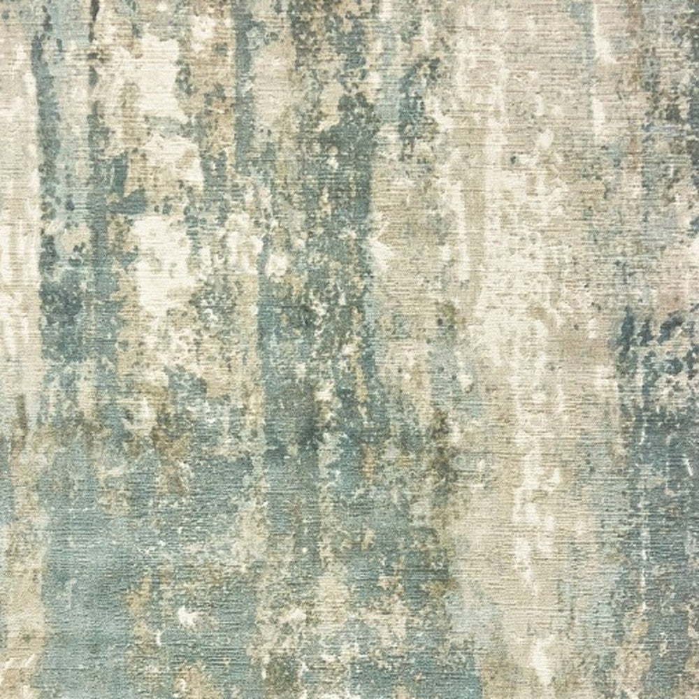 9’ X 12’ Blue And Gray Abstract Splash Indoor Area Rug