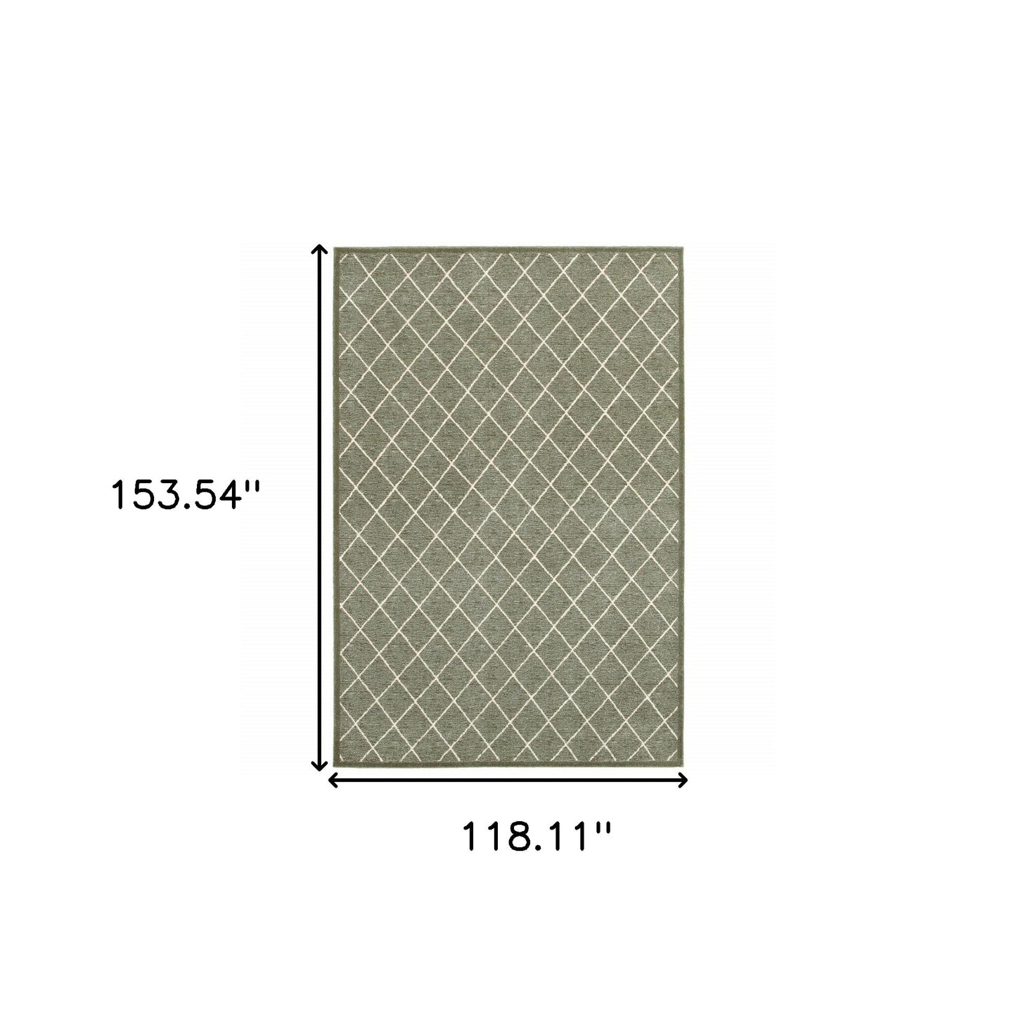 7’ X 10’ Gray And Ivory Diamond Indoor Area Rug