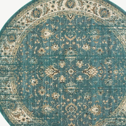 10’ X 13’ Peacock Blue And Ivory Indoor Area Rug