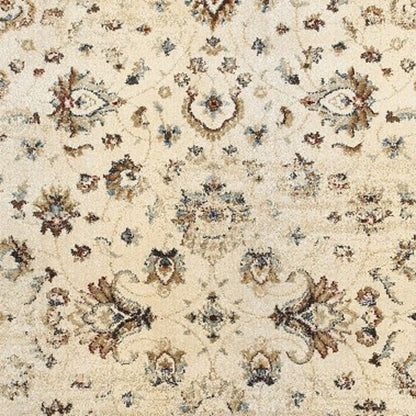 8’ X 11’ Ivory And Gold Distressed Indoor Area Rug