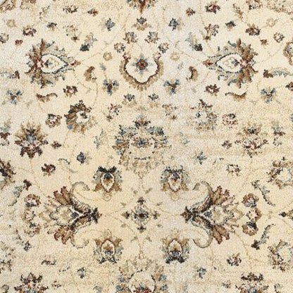 8’ X 11’ Ivory And Gold Distressed Indoor Area Rug