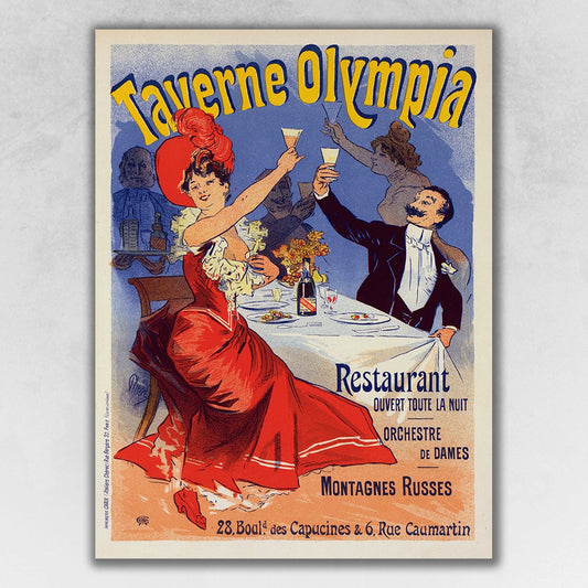 Taverne Olympia French Restaurant Unframed Print Wall Art