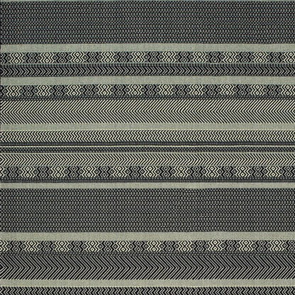 5' X 8' Black Ivory Machine Woven Geometric Indoor Area Rug