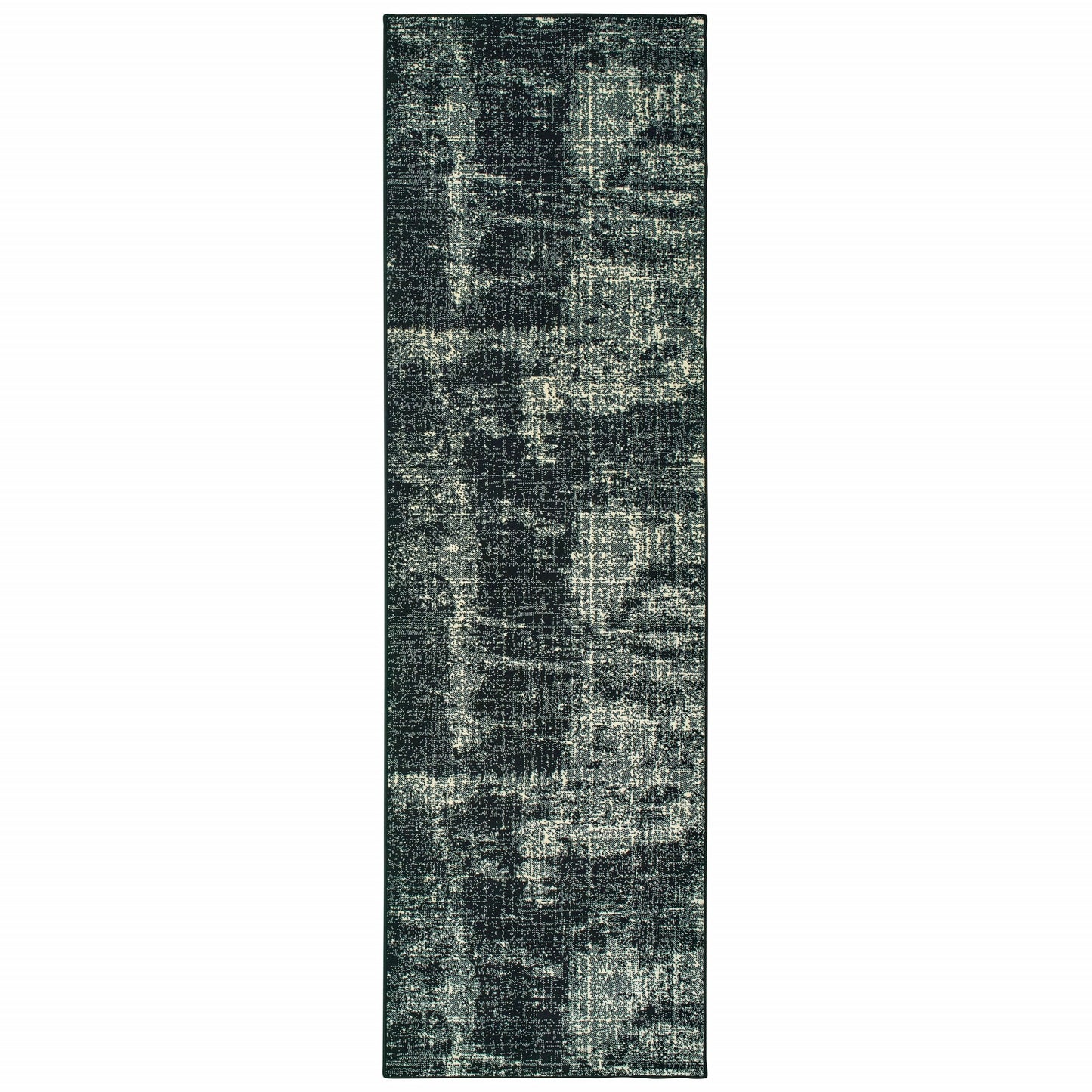 5' X 8' Black Ivory Machine Woven Abstract Indoor Area Rug