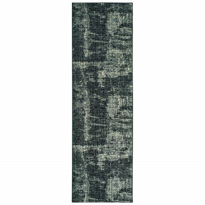 5' X 8' Black Ivory Machine Woven Abstract Indoor Area Rug
