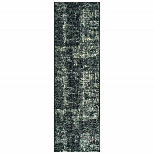 5' X 8' Black Ivory Machine Woven Abstract Indoor Area Rug