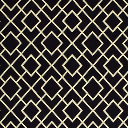 3' X 6' Black Ivory Machine Woven Geometric Diamonds Indoor Area Rug