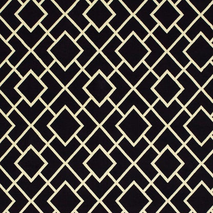 3' X 6' Black Ivory Machine Woven Geometric Diamonds Indoor Area Rug