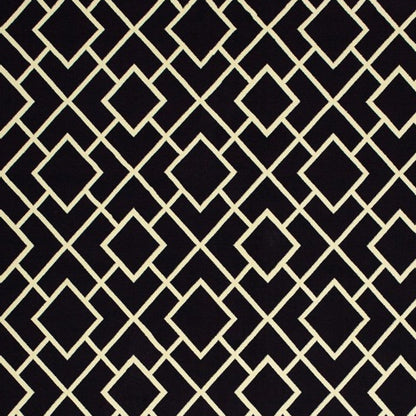3' X 6' Black Ivory Machine Woven Geometric Diamonds Indoor Area Rug