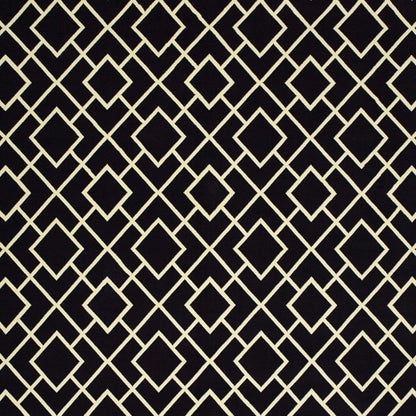 3' X 6' Black Ivory Machine Woven Geometric Diamonds Indoor Area Rug