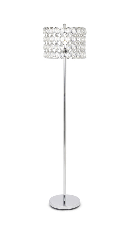 62" Round Shade Crystal Glam Floor Lamp