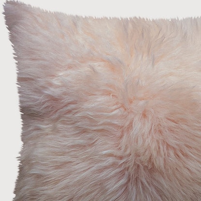 Blush Natural Sheepskin Square Pillow
