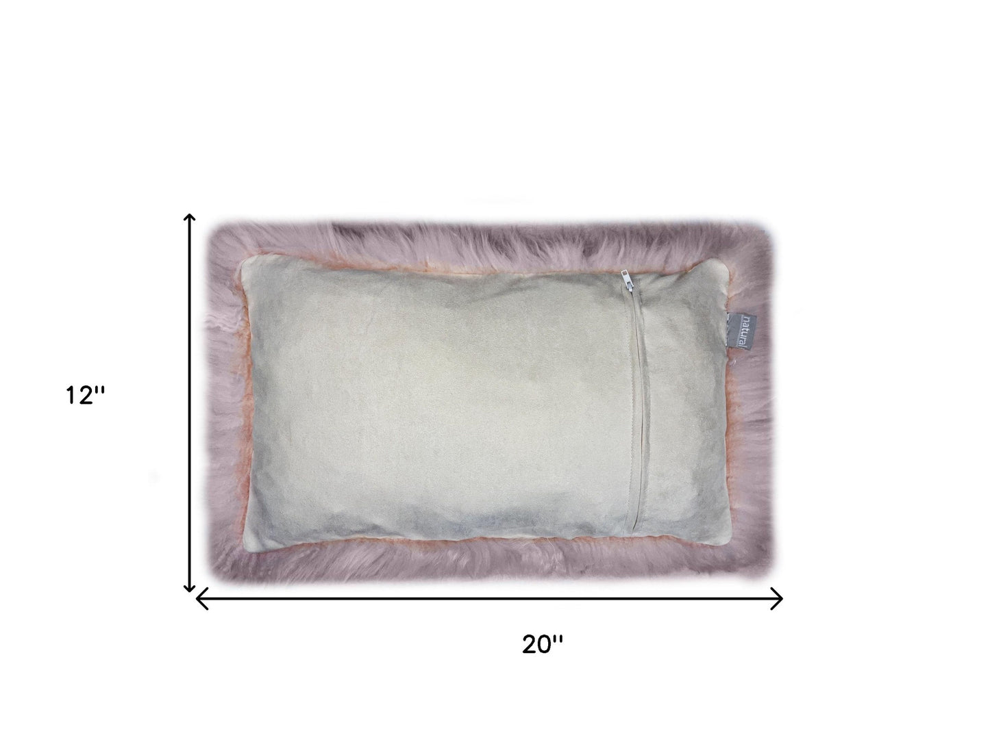 Set Of Two Blush Natural Sheepskin Lumbar Pillows