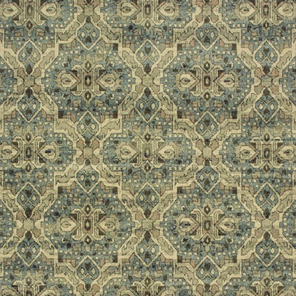 5’X8’ Ivory And Blue Geometric Area Rug