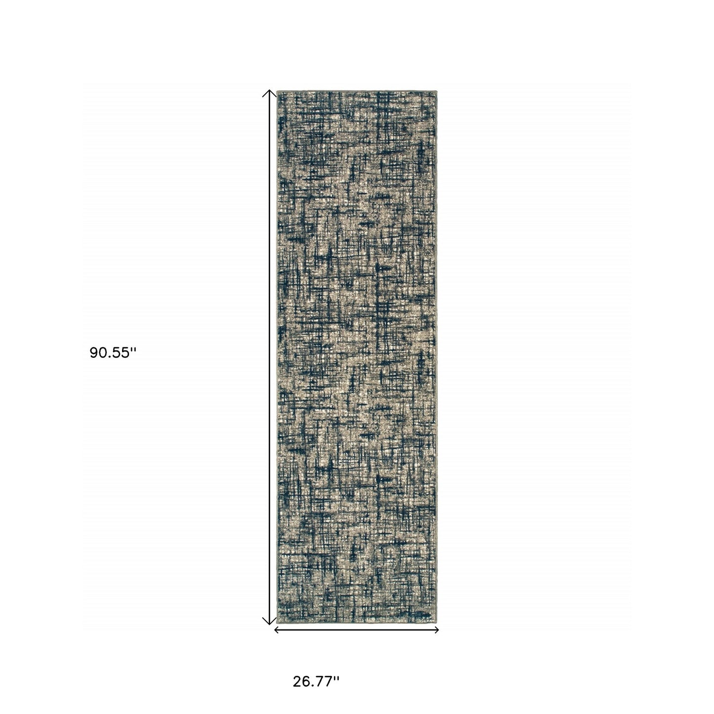 5’X8’ Gray And Navy Abstract Area Rug