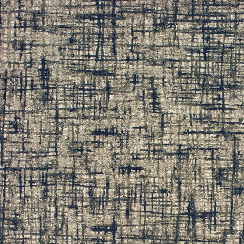 5’X8’ Gray And Navy Abstract Area Rug