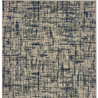 5’X8’ Gray And Navy Abstract Area Rug