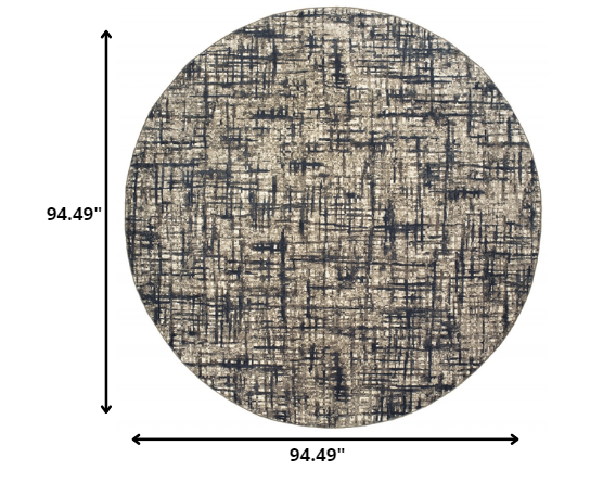 5’X8’ Gray And Navy Abstract Area Rug