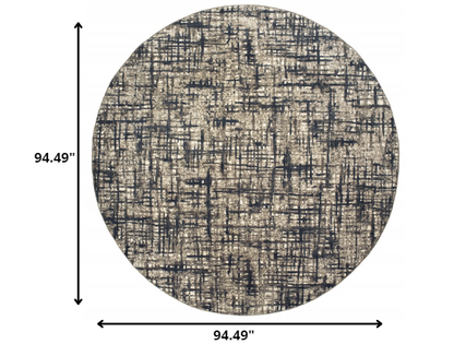 5’X8’ Gray And Navy Abstract Area Rug