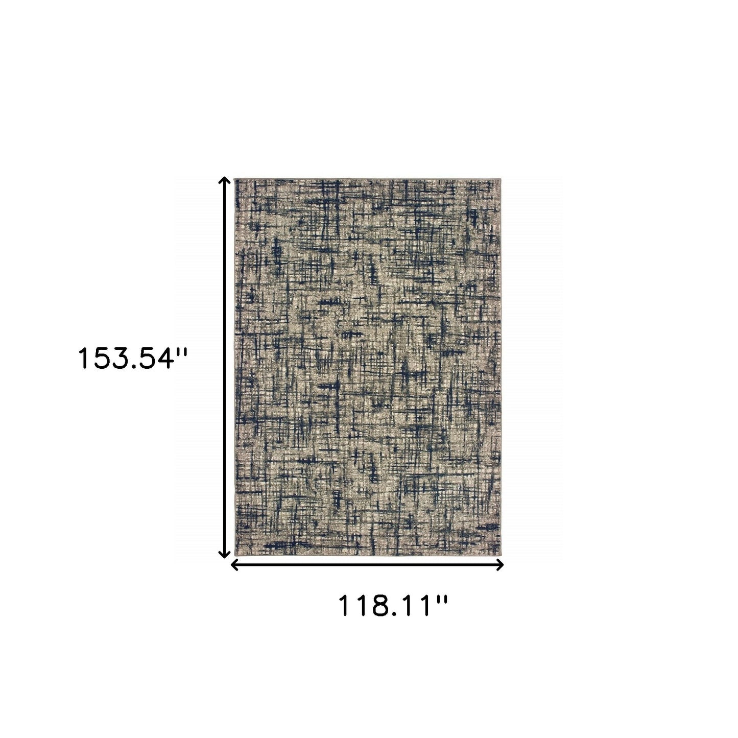 5’X8’ Gray And Navy Abstract Area Rug