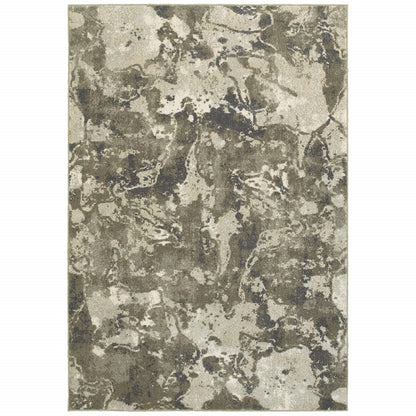 4’X6’ Gray And Ivory Abstract Spatter Area Rug