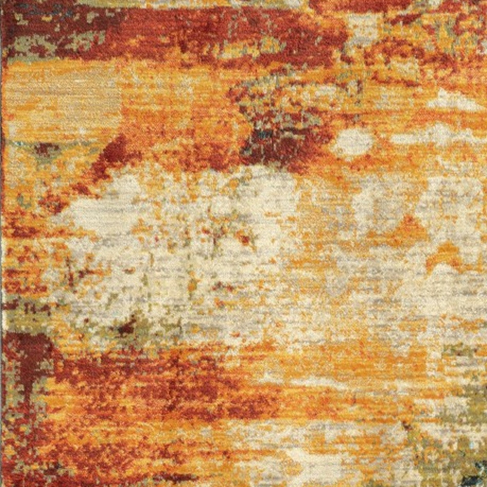 5’X8’ Blue And Red Distressed Area Rug