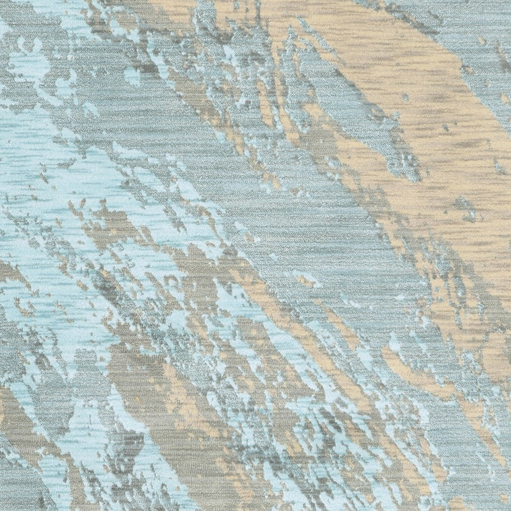 5’X8’ Blue And Gray Abstract Impasto Area Rug