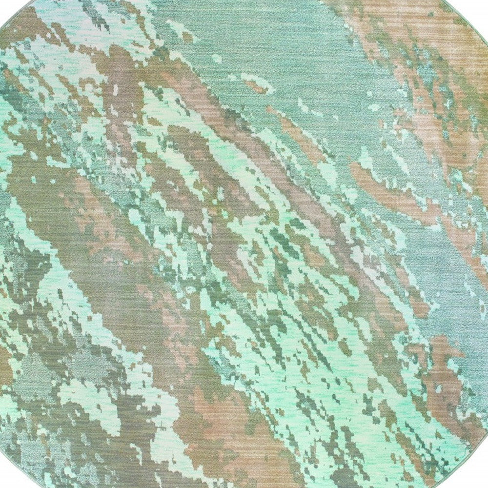 5’X8’ Blue And Gray Abstract Impasto Area Rug