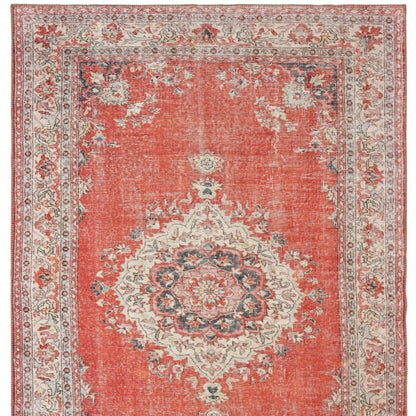 5’X8’ Red And Gray Oriental Area Rug