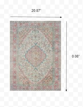 5’X8’ Ivory And Pink Oriental Area Rug