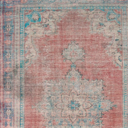5’X8’ Red And Blue Oriental Area Rug